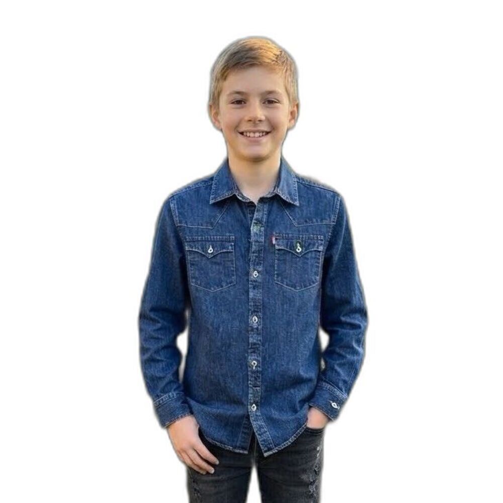 NWOT Levi's boys denim western long sleeve button down shirt size L 12-13 years